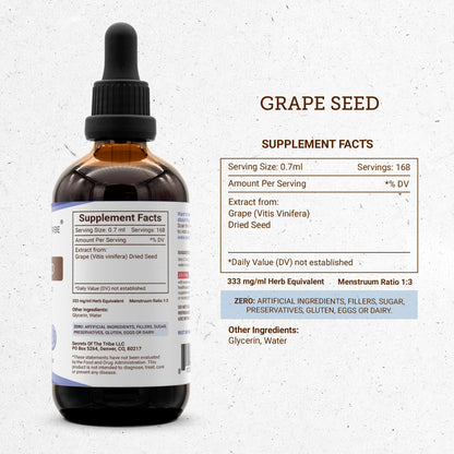 Secrets of the Tribe Grape Seed Tincture – Alcohol-Free Liquid Extract (Vitis Vinifera, Dried Seed) 4 oz