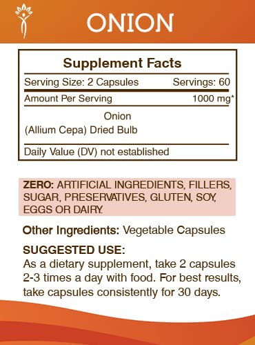 Secrets of the Tribe Onion 120 Capsules | Vegetable Capsule & Allium Cepa Dried Bulb