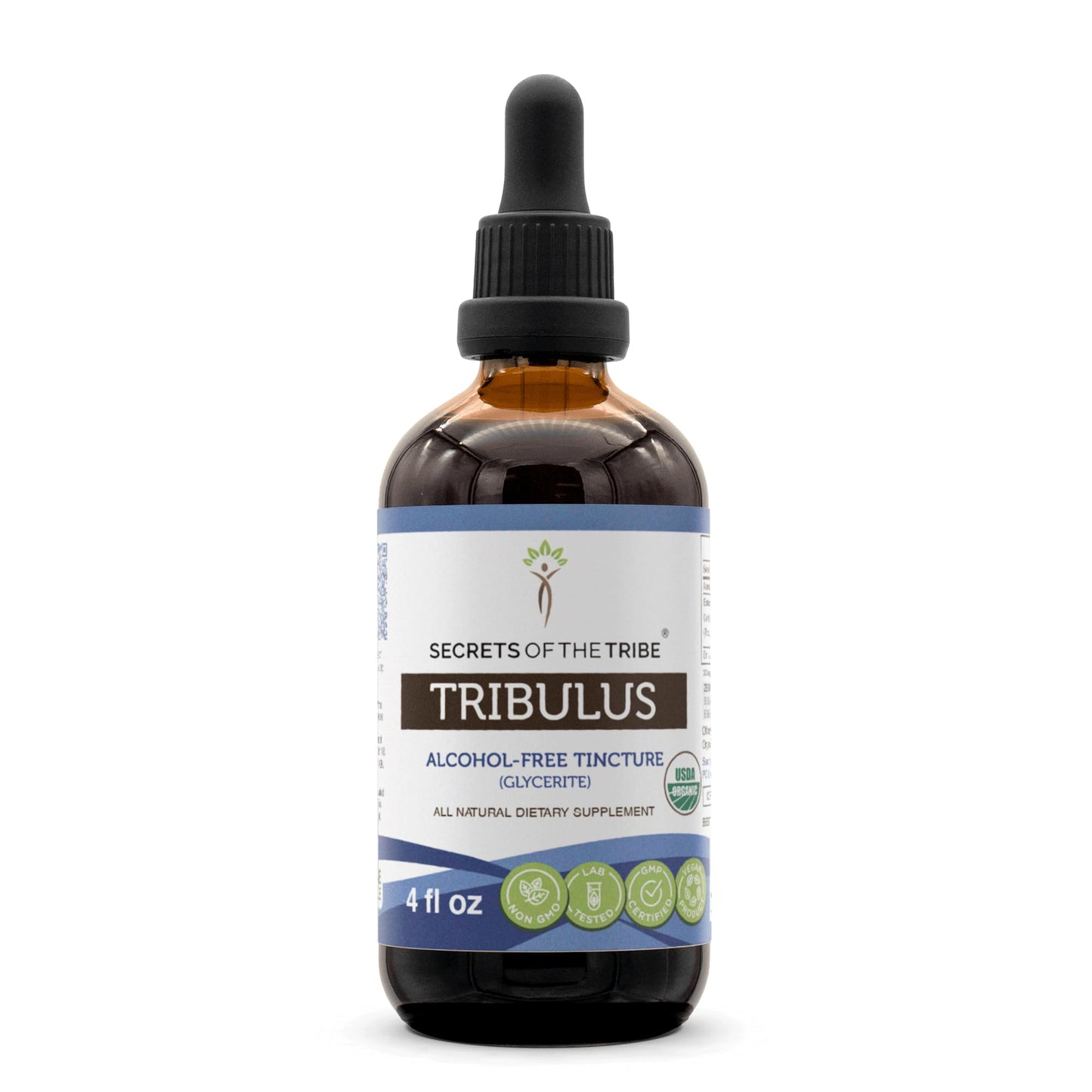 Secrets of the Tribe Tribulus USDA Organic | Alcohol-Free High-Potency Herbal Drops
