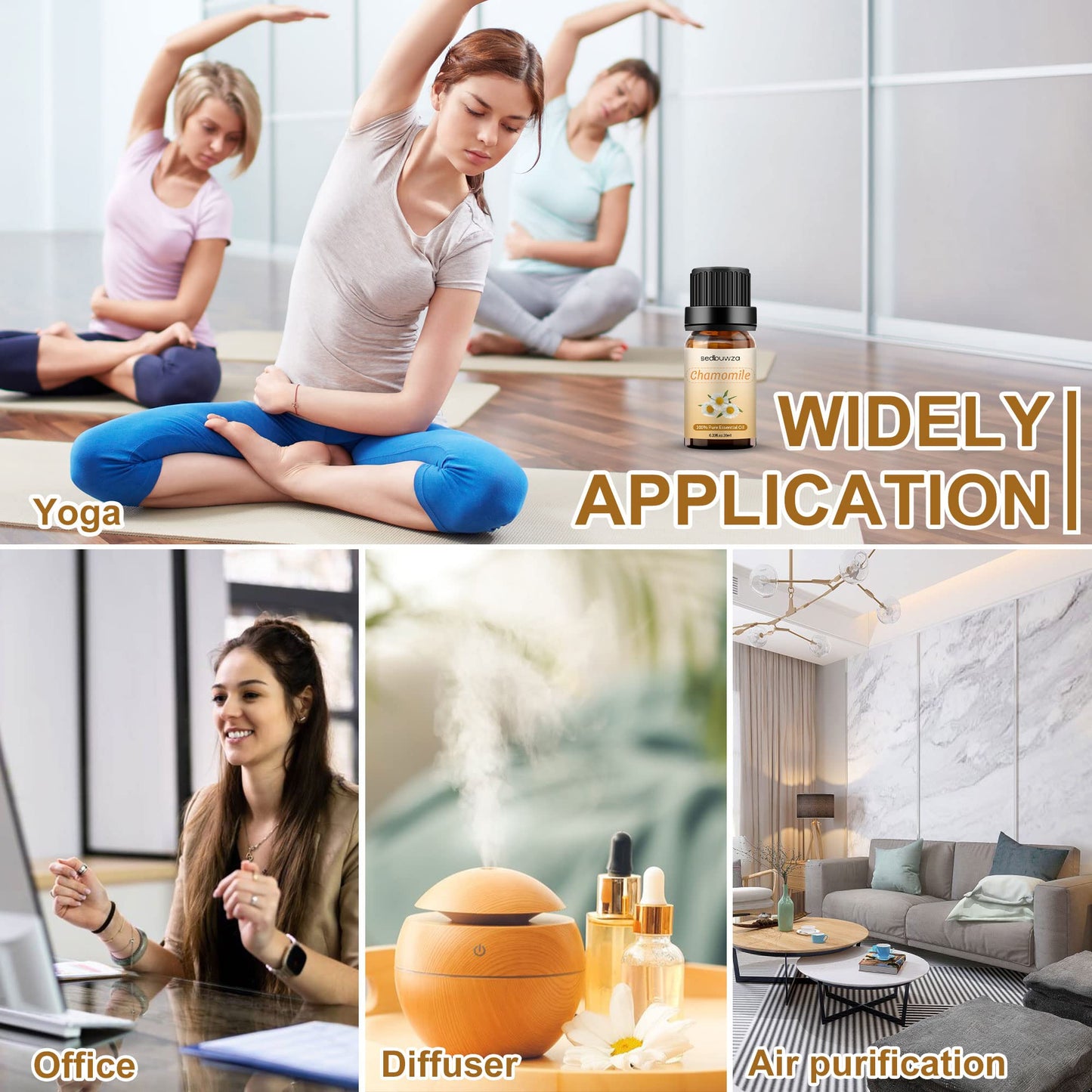 Sedbuwza Chamomile Essential Oil – Pure Organic Chamomile Fragrance for Diffuser, Soap & Candle