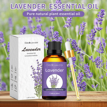 Sedbuwza Lavender Oil Essential Oil - 100% Pure & Natural, 100ml / 3.38 Fl Oz with Premium Glass Dropper