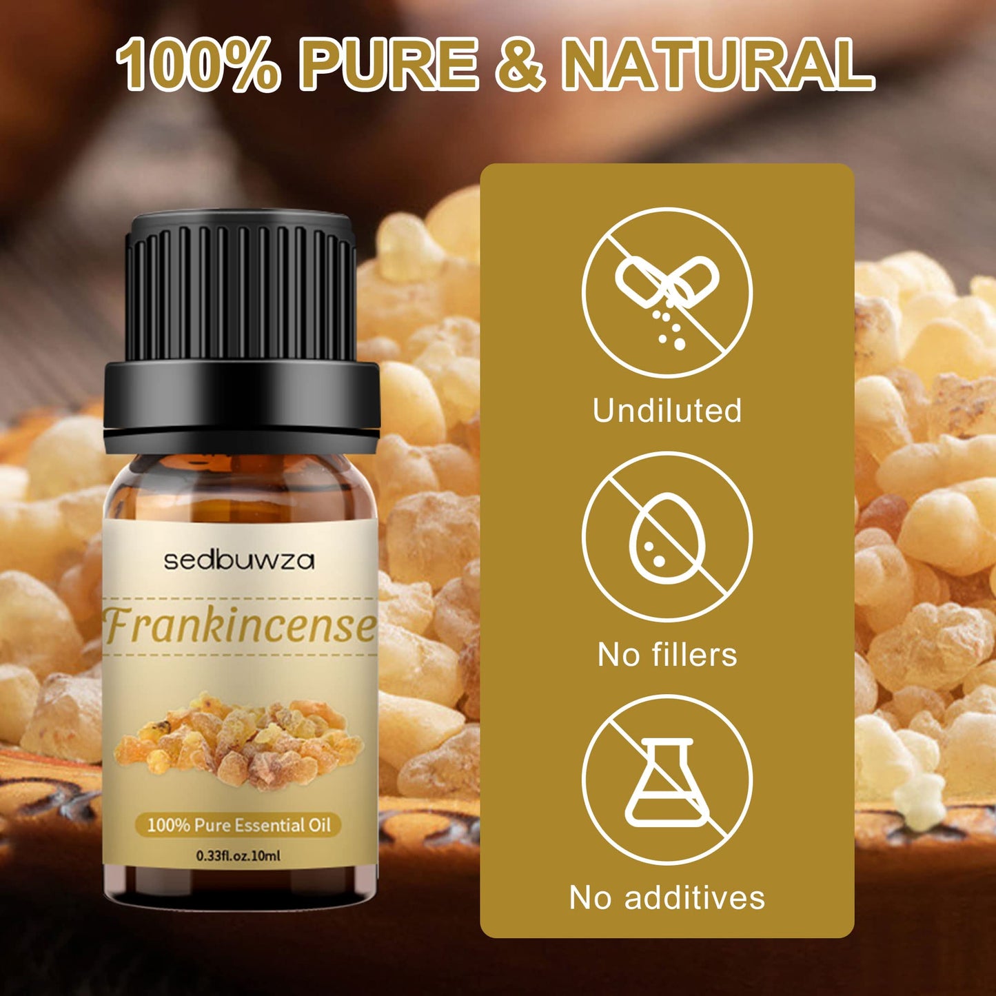 Sedbuwza Myrrh & Frankincense Essential Oil Set - 2 x 10ml for Diffuser
