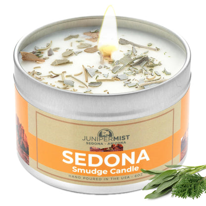 Sedona Smudge Candle (6oz) – Awaken The Spirit, Energy Cleansing & Protection | Sage, Cedar & Sweetgrass – Made in USA