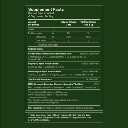 Seed PDS-08 Pediatric Daily Synbiotic for Kids 3–17 | Fiber-Based Prebiotic & Probiotic