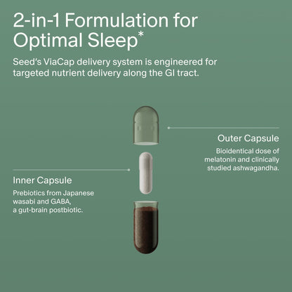 Seed PM-02 Sleep + Restore - Melatonin + Ashwagandha Sleep Aid (30-Day, Vegan)