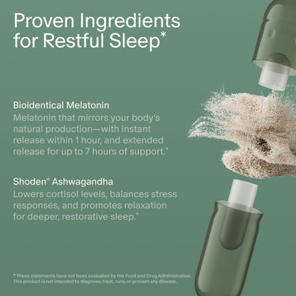 Seed PM-02 Sleep + Restore - Melatonin + Ashwagandha Sleep Aid (30-Day, Vegan)