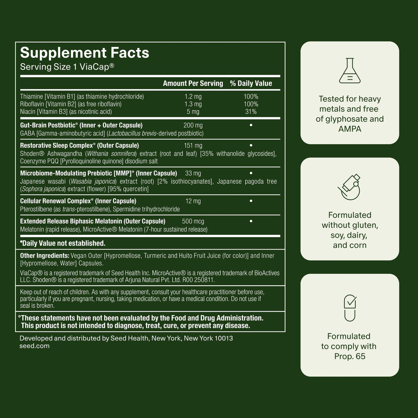 Seed PM-02 Sleep + Restore - Melatonin + Ashwagandha Sleep Aid (30-Day, Vegan)