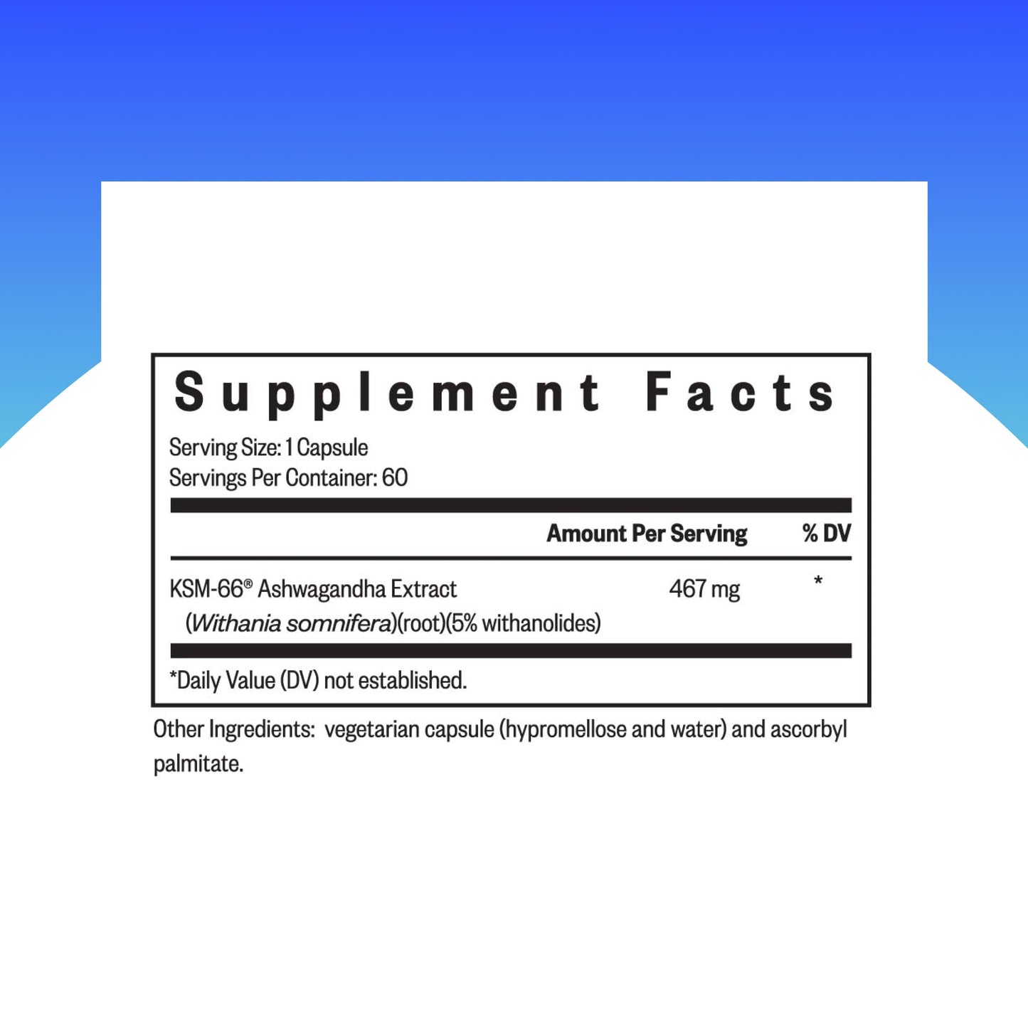 Seeking Health Ashwagandha Extract – 467 mg, 5% Withanolides, Supports Mood, Focus & Sleep (60 Capsules) – Vegan