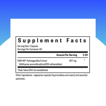 Seeking Health Ashwagandha Extract – 467 mg, 5% Withanolides, Supports Mood, Focus & Sleep (60 Capsules) – Vegan