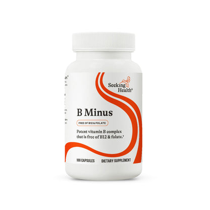 Seeking Health B-Minus – Complex Vitamin B-Blend with Biotin & Riboflavin | Brain Health & Energy | 100 Capsules