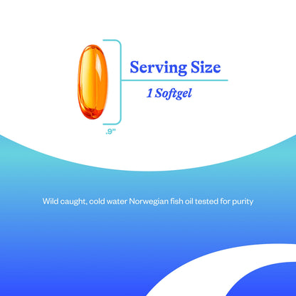 Seeking Health Fish Oil 400mg EPA / 400mg DHA Norwegian Fish Oil Tested for Purity. 60 Softgels