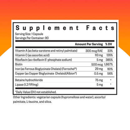 Seeking Health Iron with Cofactors - Ferrochel Ferrous Bisglycinate, 90 Capsules