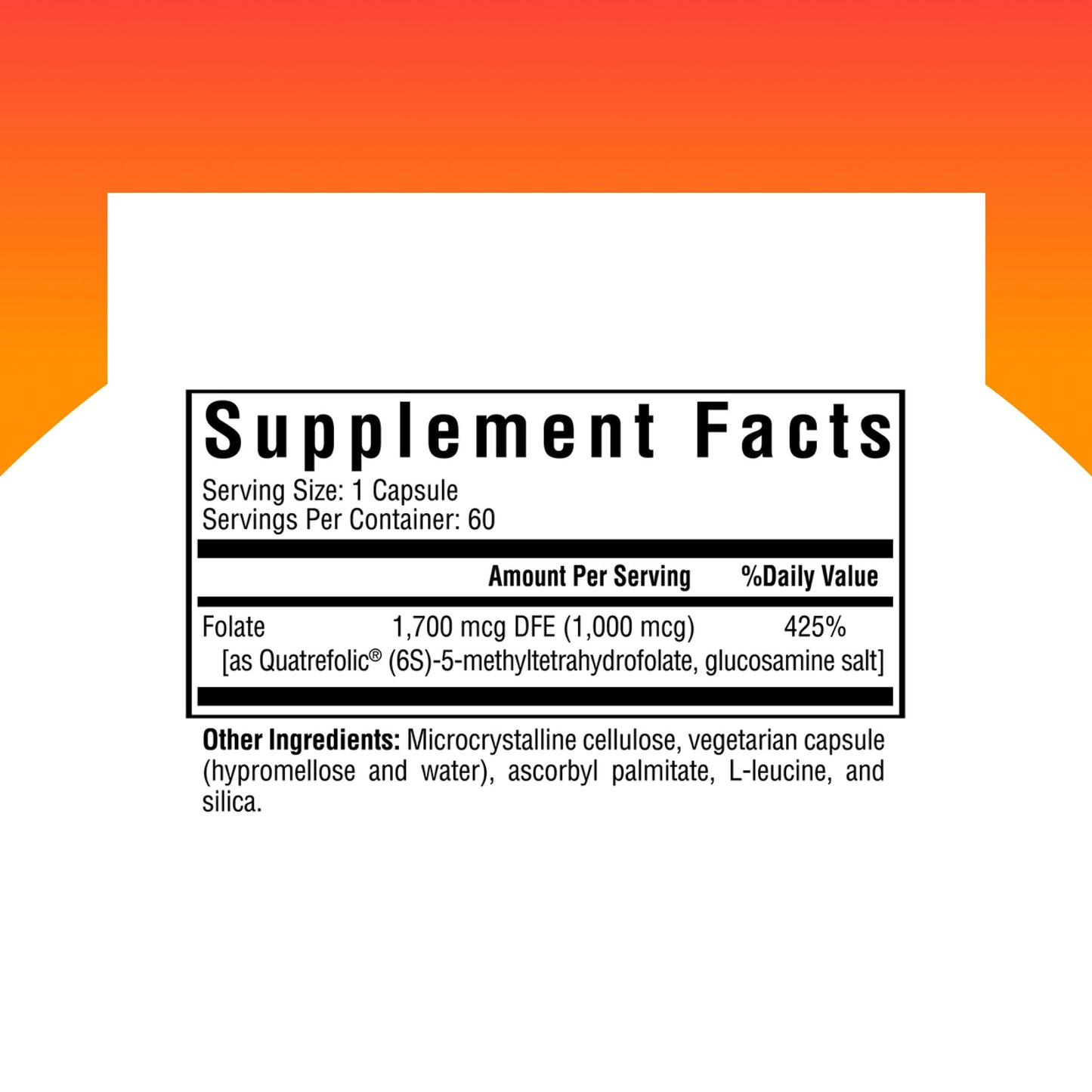 L-Methylfolate 1mg - 60 Capsules | Seeking Health – MTHFR & Mood Support