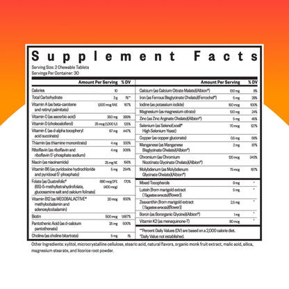 Seeking Health Optimal Multivitamin Chewable – Immune Support, L-5-MTHF, B12 & D3