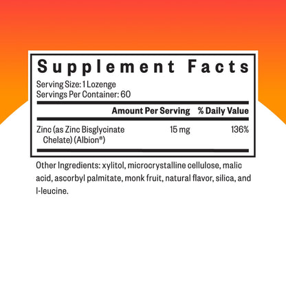 Seeking Health Zinc Chewable 15 mg | TRAACS Chelated Zinc Bisglycinate for Immune Support (60 Lozenges)