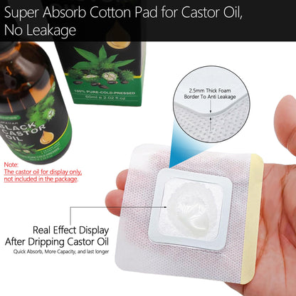 54Pack Hypoallergenic Castor Oil Pack Wrap for Belly Button — Disposable Self-Adhesive, 3.2 x 3.2 in