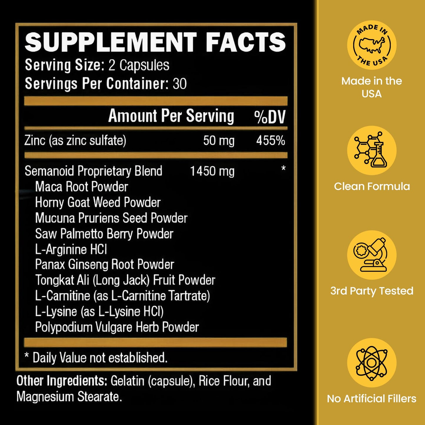 SEMANOID 60 Caps – Maximum Fertility Formula & Semen Volumizer | Male Prenatal Vitamin