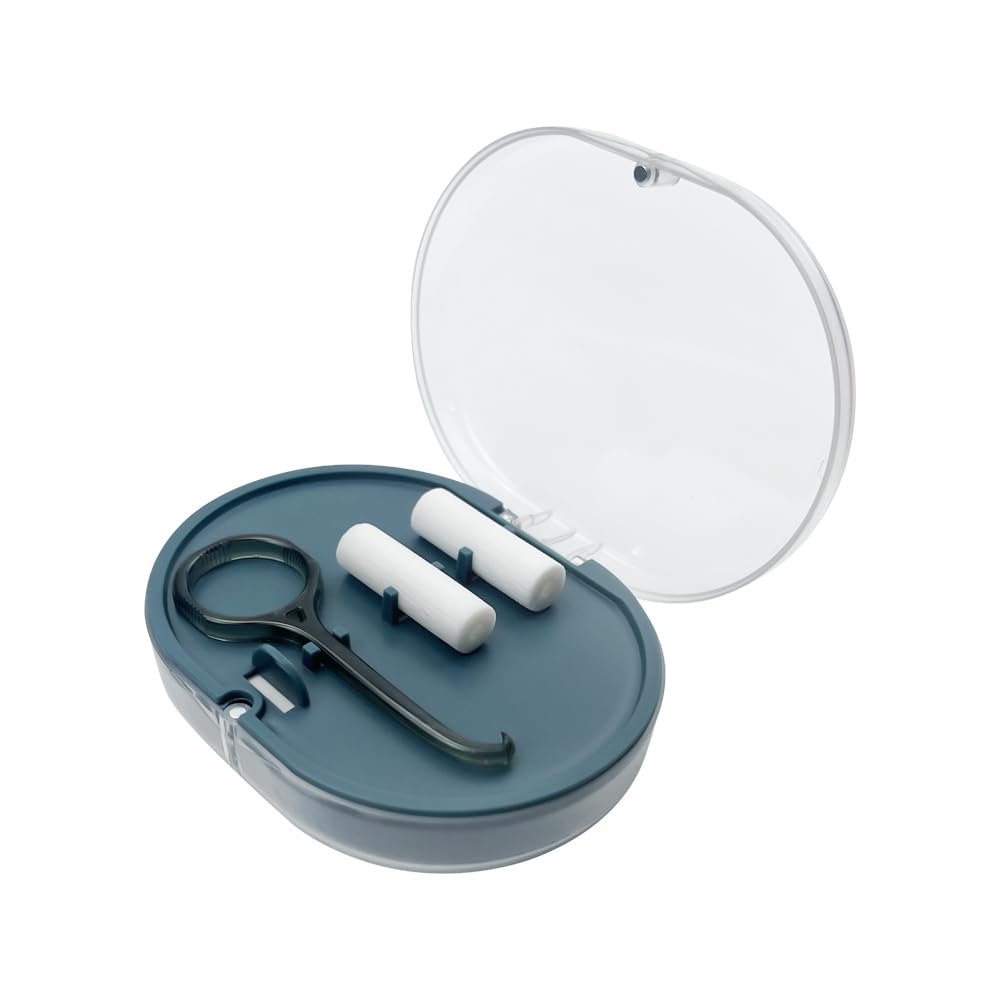 SENLIN DENTAL 2PCS Double-Layer Retainer Case with Built-in Mirror & Removal Tool
