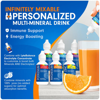 Lyte Balance Taste N' Score Liquid Minerals Kit – 6 Pack (2 oz) | Pure Mineral Drops