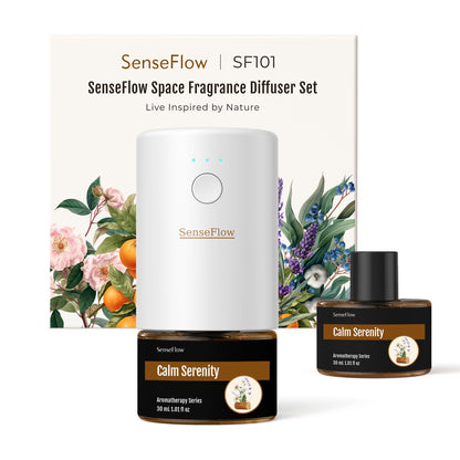SenseFlow SF101 Waterless Ultrasonic Diffuser – Plant-Based, Covers 100㎡