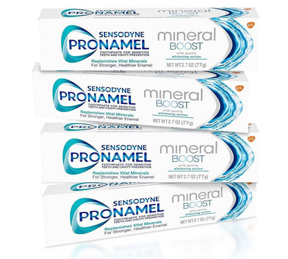 Sensodyne Pronamel Mineral Boost Enamel Toothpaste for Sensitive Teeth – 2.7 oz (Pack of 4) | Gentle Whitening Action