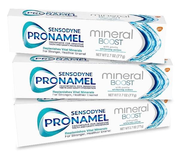 Sensodyne Pronamel Mineral Boost Enamel Toothpaste for Sensitive Teeth with Gentle Whitening Action - 2.7 Ounces (Pack of 3)