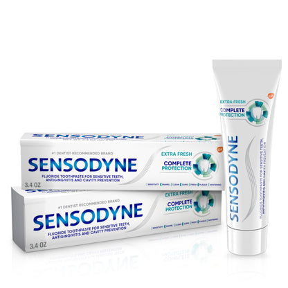 Sensodyne Complete Protection Sensitive Toothpaste for Gingivitis – Extra Fresh 3.4 oz (Pack of 2)