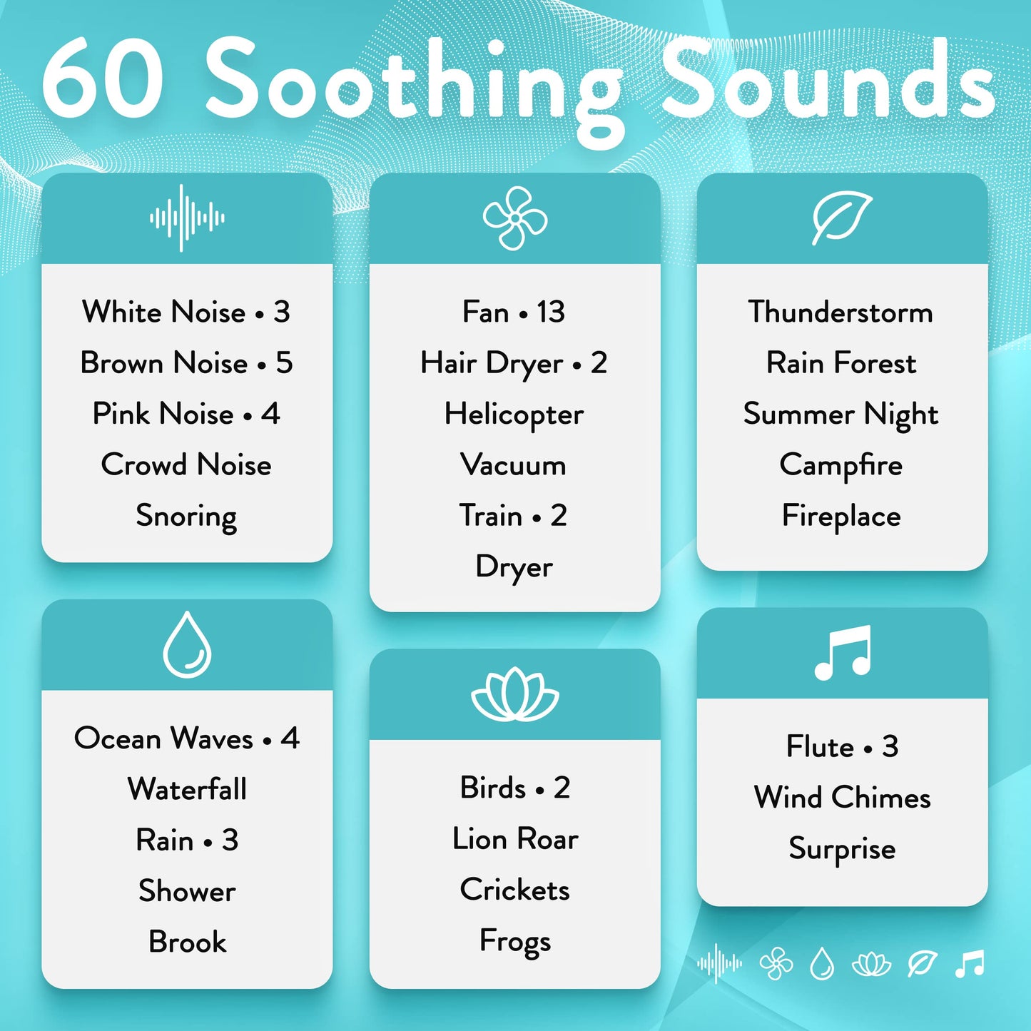 Serene Evolution White Noise Machine for Sleep (Black) — 60 Soothing Sounds