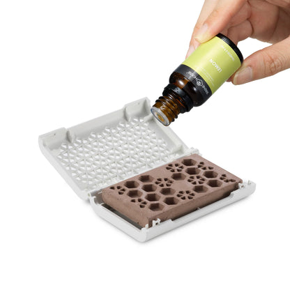 Serene House Puccini Lava Rock Diffuser – Car Vent Clip & Tabletop Aromatherapy (White)