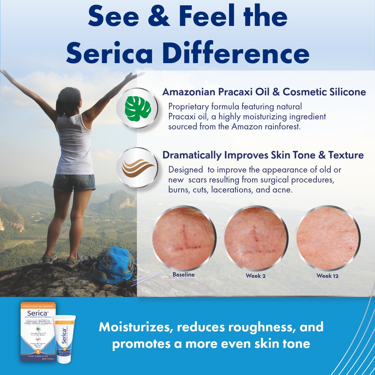 Serica Scar Gel (1oz) - Advanced Silicone Scar Care for Smoother-Looking Skin