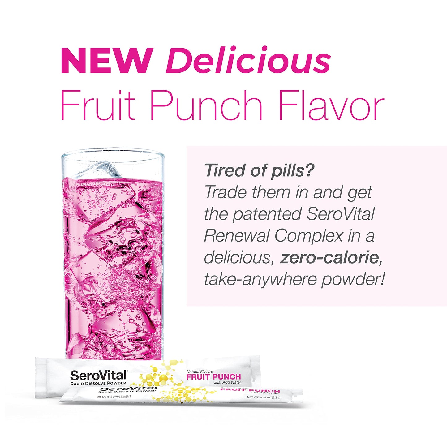 Serovital Rapid Dissolve Powder – Women’s Anti-Aging, Energy & Sleep | 30 Day Fruit Punch