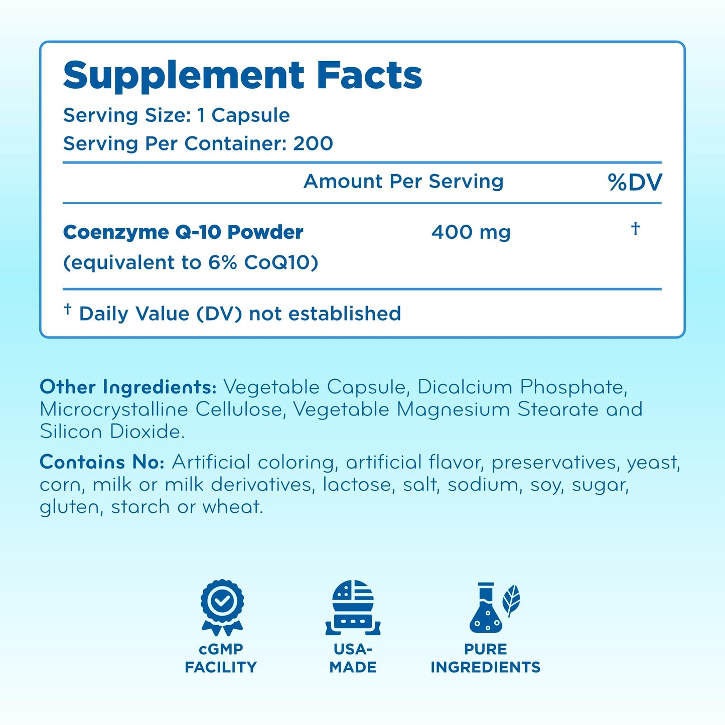 Quick Absorption CoQ10 400mg Capsules – Ubiquinone 400mg for Heart Health & Aging Support | Made in a cGMP US Lab