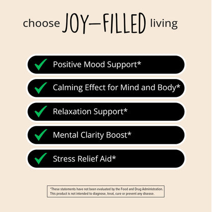 Joy-Filled Mood Support - 7-Herb Complex with St. John's Wort | Plant-Based Stress Relief | 60 Ct