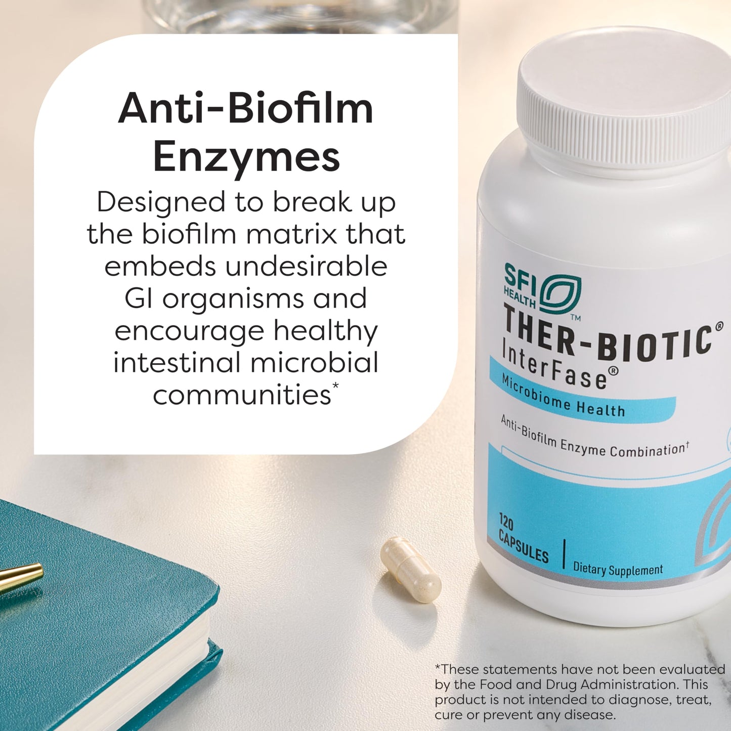 SFI Health Ther-Biotic InterFase — Multi-Enzyme Digestive Support for Gut Balance (120 Capsules)