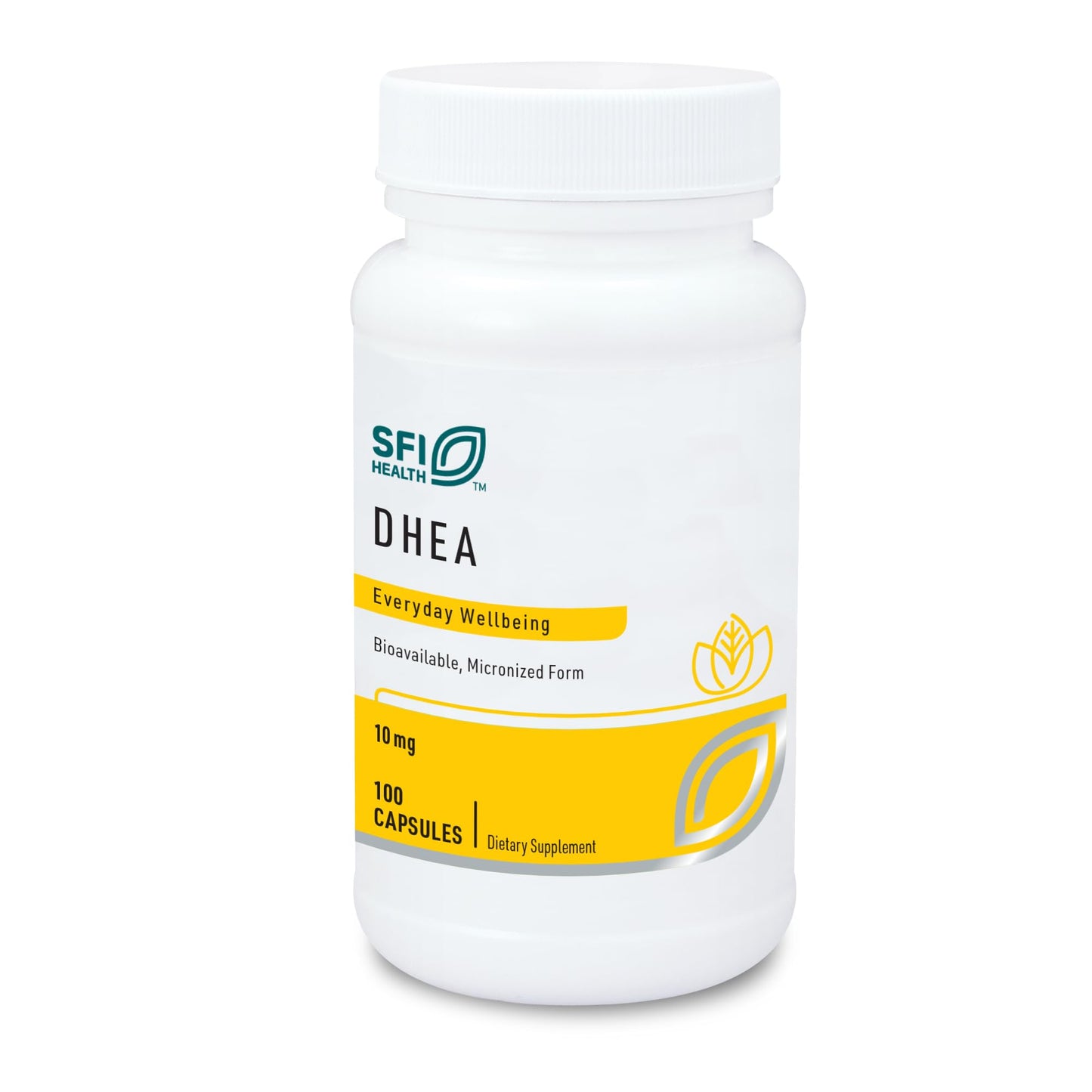 SFI Health Klaire Labs DHEA 10 mg – Micronized Dehydroepiandrosterone (DHEA) – Soy-Free, Hypoallergenic – 100 Capsules
