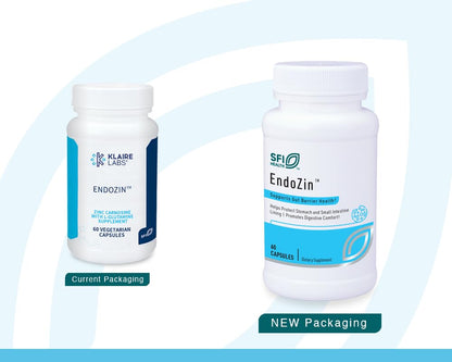 SFI Health Klaire Labs Endozin: Zinc Carnosine & L-Glutamine for Gut Barrier Support - Hypoallergenic, 60 Capsules