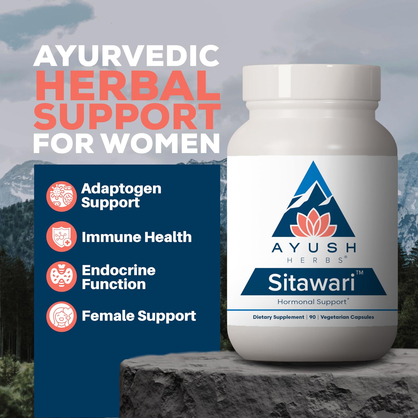 Ayush Herbs Sitawari Shatavari Capsules for Women – Hormone Balance & Reproductive Support (90 Veg Capsules)