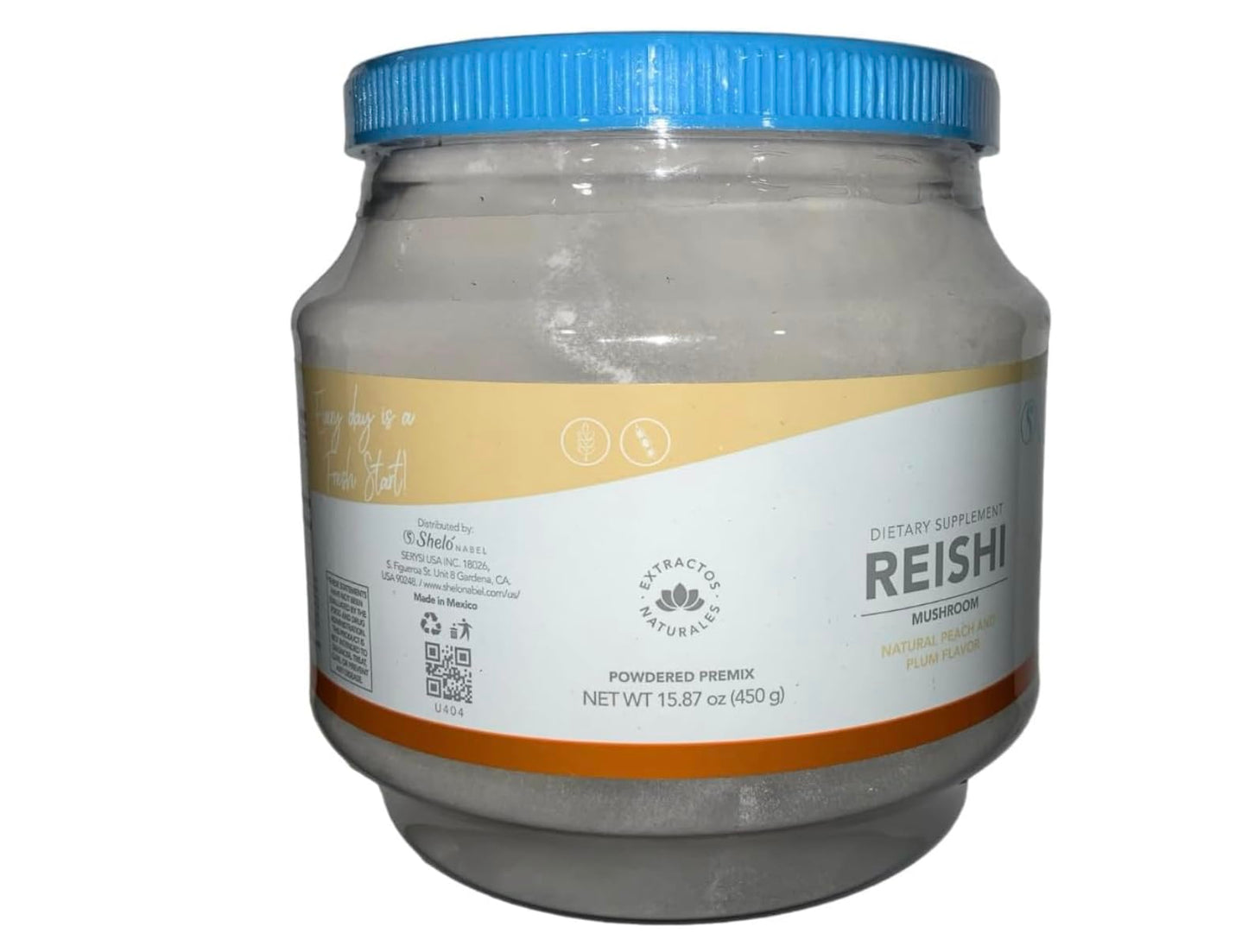 Sheló NABEL Reishi Mushroom Powder Premix – 15.87 oz (450 g) Natural Peach & Plum