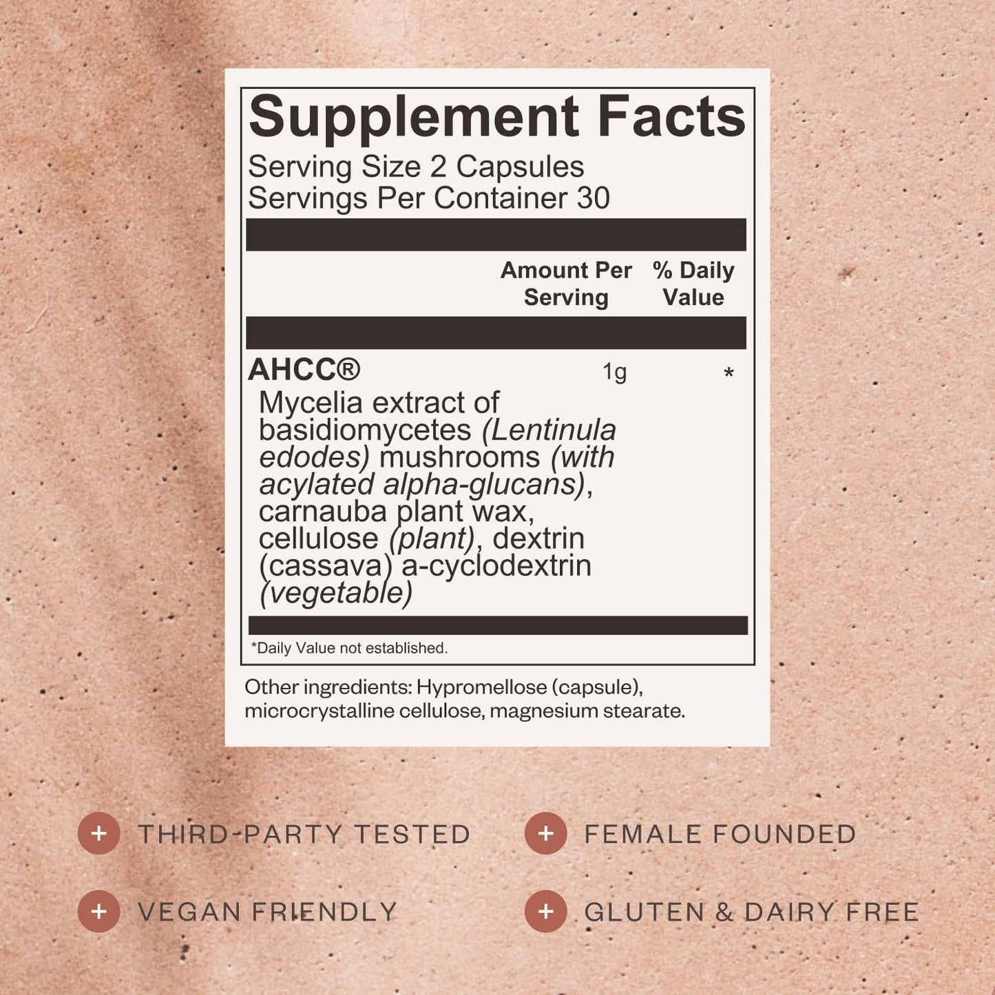 SHII AHCC Daily Immunity – 30-Day Supply | Vegan, Gluten-Free Immune Support