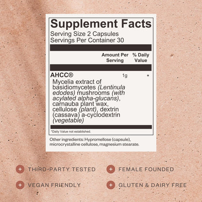 SHII AHCC Daily Immunity – 30-Day Supply | Vegan, Gluten-Free Immune Support