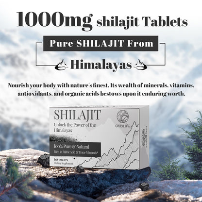30,000 mg Shilajit Tablets – Himalayan Organic Shilajit, 60 Count