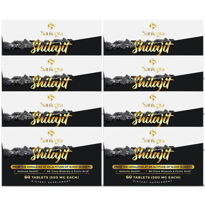 Santegra 30,000 mg Shilajit Tablets – 100% Pure Himalayan Shilajit Resin, Fulvic Acid & 85+ Minerals, 480 Count