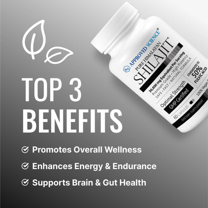 Approved Science Himalayan Shilajit - 50% Fulvic Acid, 30:1 Extract, 180 Vegan Capsules