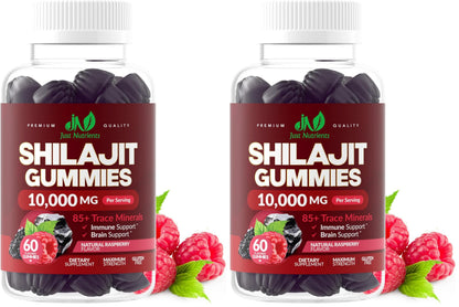 Shilajit Gummies 10,000mg – Maximum Strength Raspberry (Gluten-Free, Non-GMO)