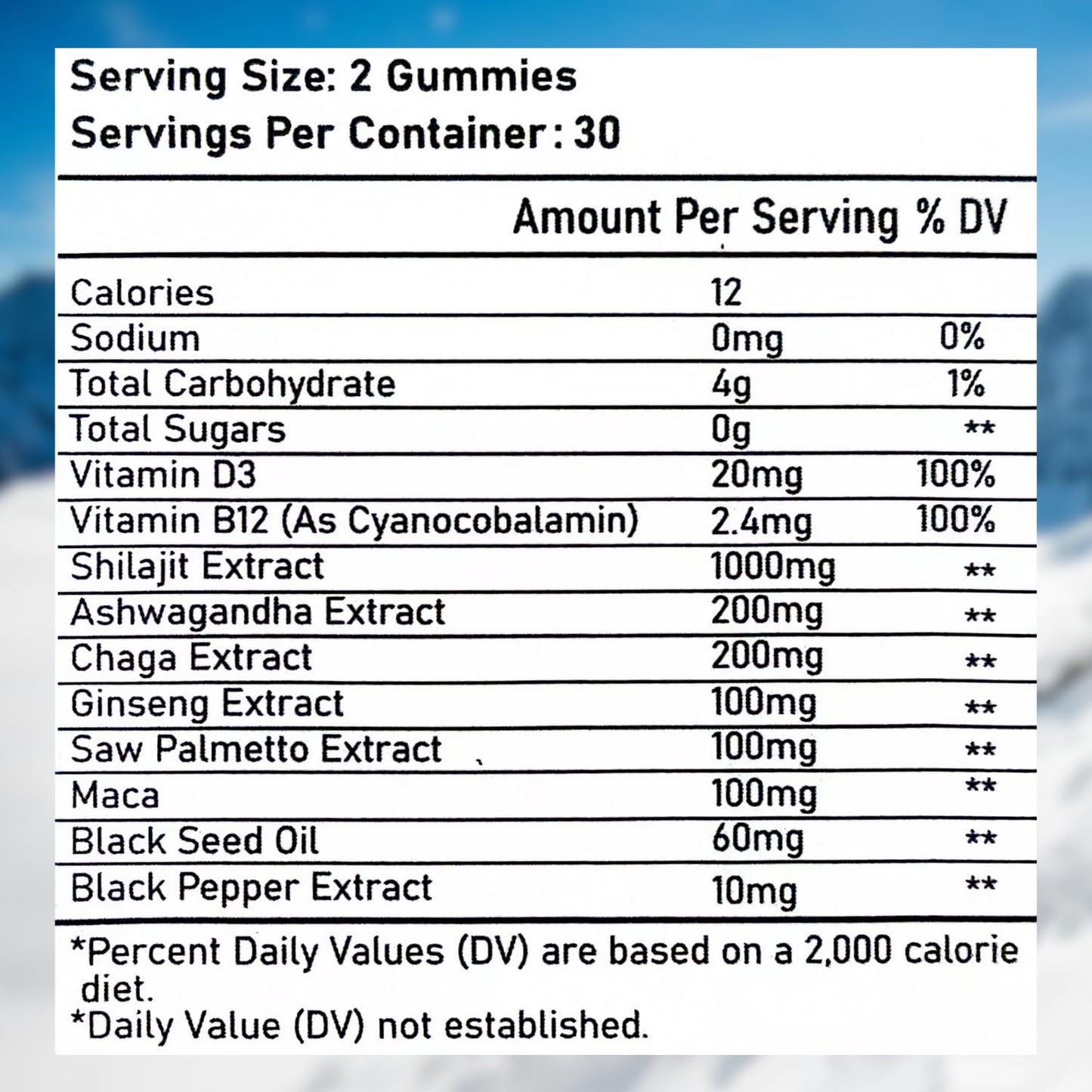 Shilajit Gummies for Men & Women | Himalayan Gold – 1000mg Shilajit, 3rd Party Tested