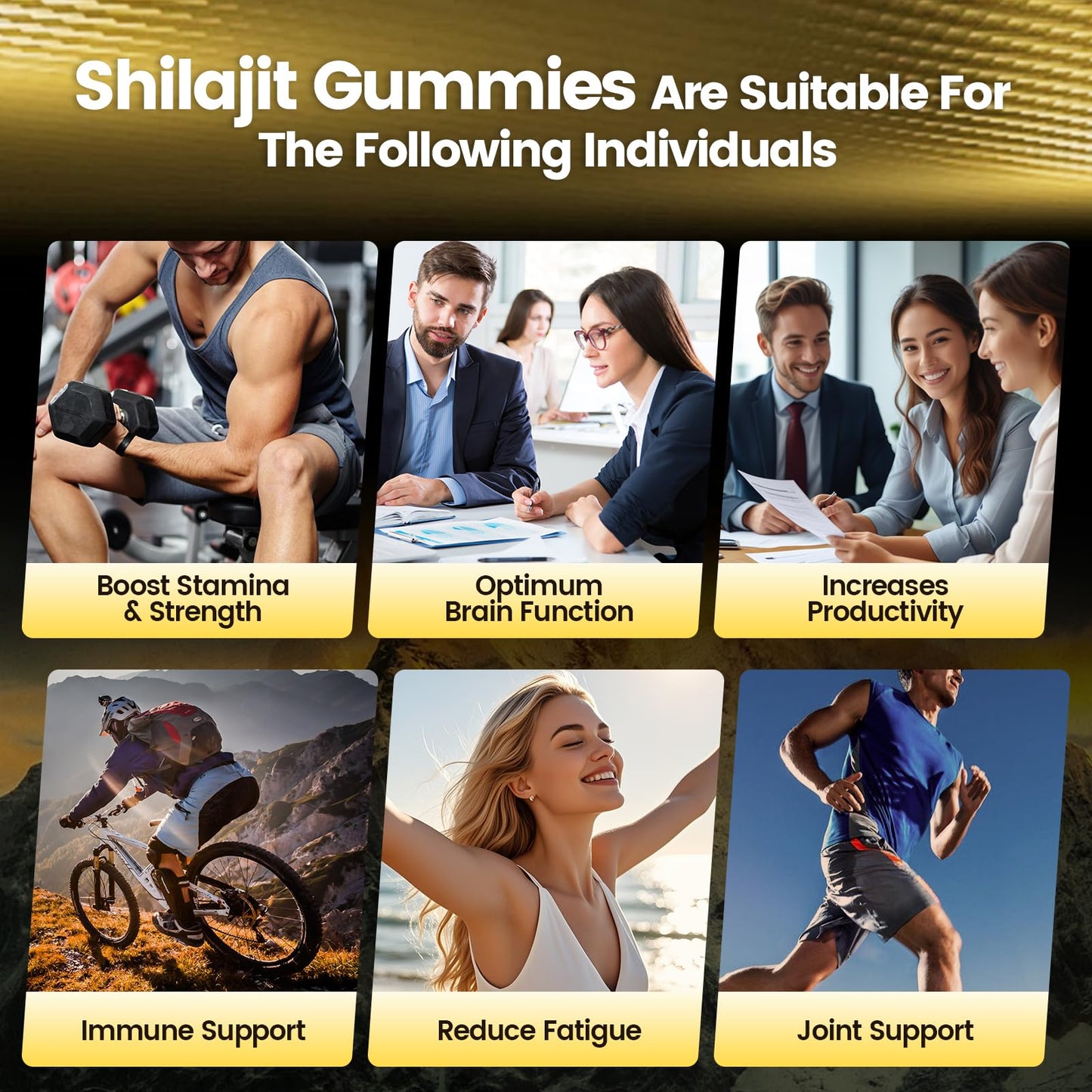 Shilajit Gummies, Shilajit for Men & Women | 4000mg High Potency 10-in-1 Formula with Pure Himalayan Shilajit, Ashwagandha, and 75% Fulvic Acid | Sugar-Free Vegan, 85+ Trace Minerals