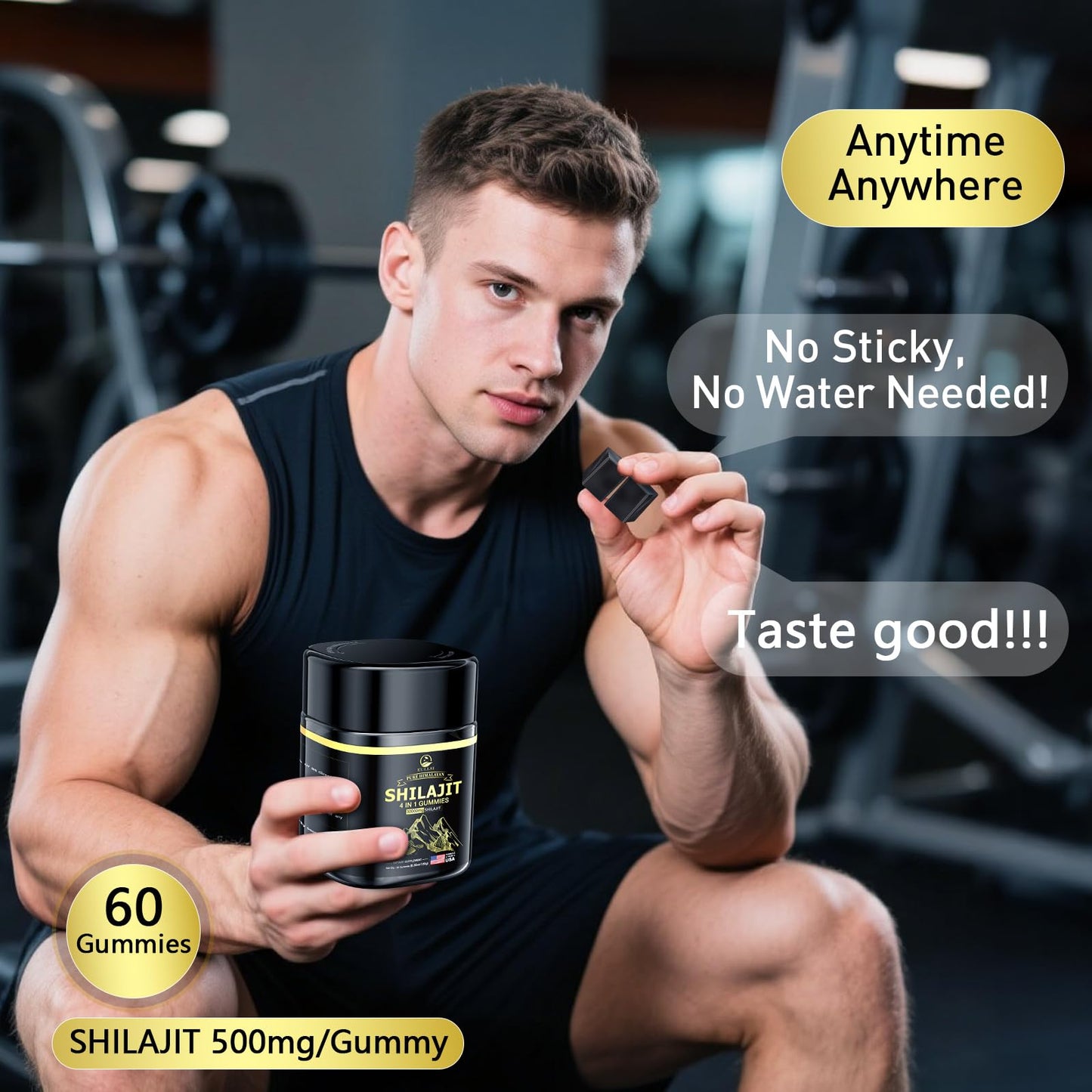 Pure Himalayan Shilajit Gummies with Ashwagandha – 120 Count