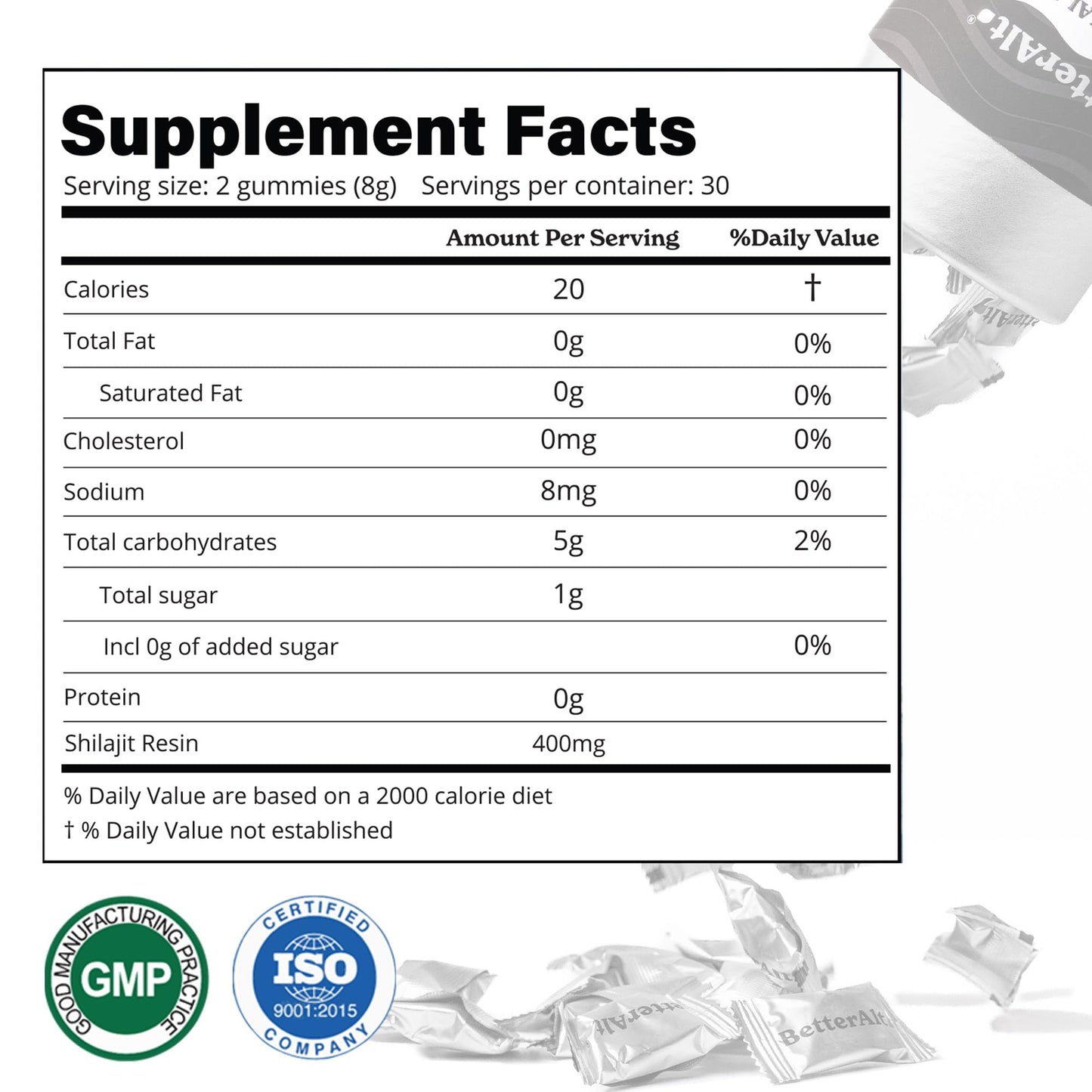 Pure Himalayan Shilajit Gummies – 60 Count | 75%+ Fulvic Acid | Energy & Immune Support | Tamarind Flavor