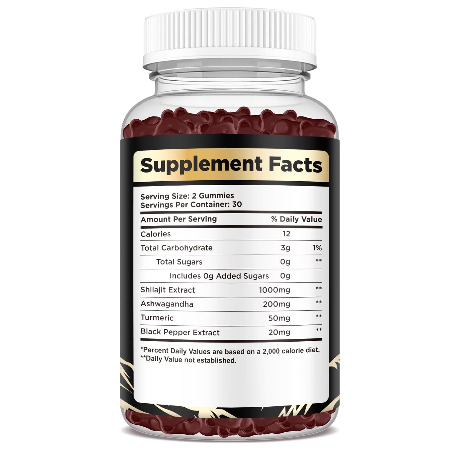 2 Pack Shilajit Gummies 1000mg – 85+ Minerals, Sugar Free Raspberry
