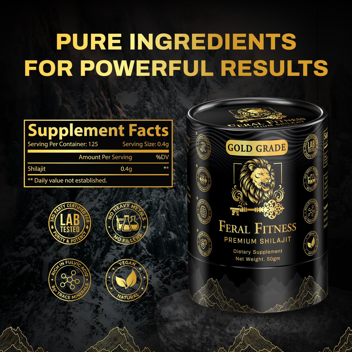 50g Himalayan Shilajit Resin – Gold Grade | 100% Pure | Lab Tested
